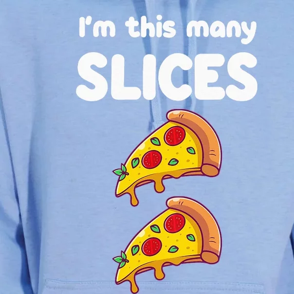 Kids Cute Pizza 2nd Birthday Im This Many Slices 2 Year Old Unisex Surf Hoodie