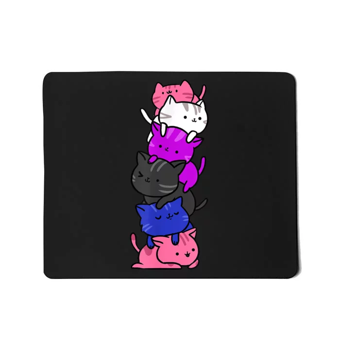 Kawaii Cat Pile Genderfluid Pride Mousepad