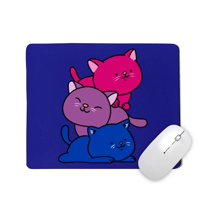 Kawaii Cat Pile Bisexual Pride Flag Cute Gift Mousepad