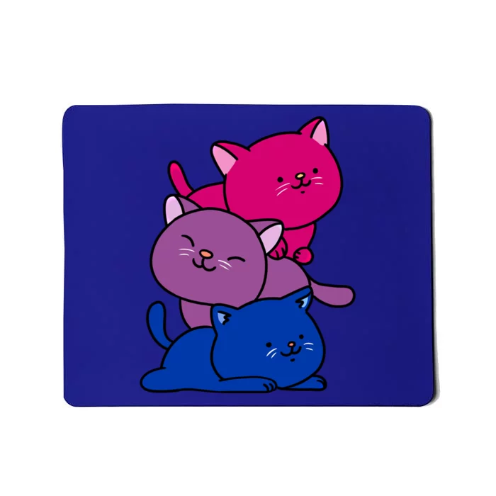 Kawaii Cat Pile Bisexual Pride Flag Cute Gift Mousepad