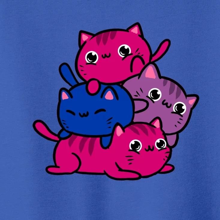 Kawaii Cat Pile Bisexual Pride Gift Toddler T-Shirt