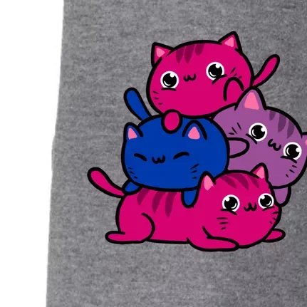 Kawaii Cat Pile Bisexual Pride Gift Doggie 3-End Fleece Hoodie