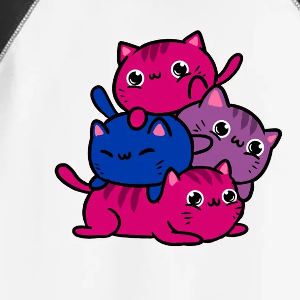 Kawaii Cat Pile Bisexual Pride Gift Toddler Fine Jersey T-Shirt