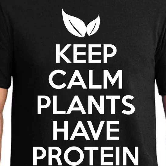 Keep Calm Plants Have Protein Funny Gift Pajama Set