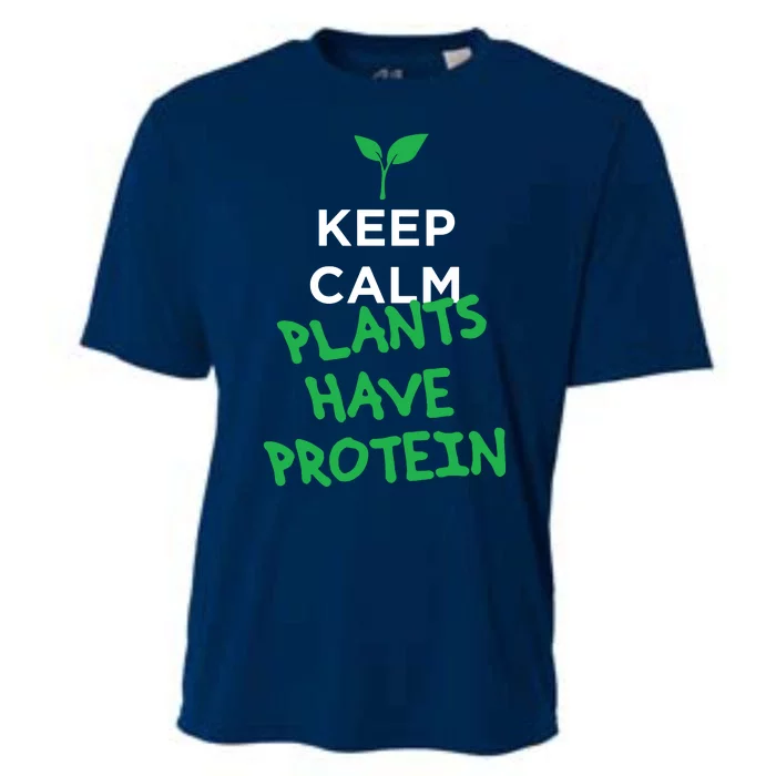 Keep Calm Plants Have Protein Vegan Cooling Performance Crew T-Shirt