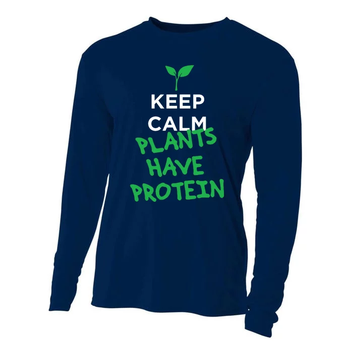 Keep Calm Plants Have Protein Vegan Cooling Performance Long Sleeve Crew