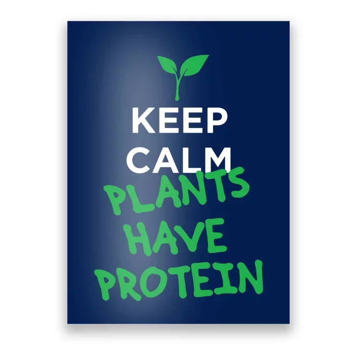 Keep Calm Plants Have Protein Vegan Poster