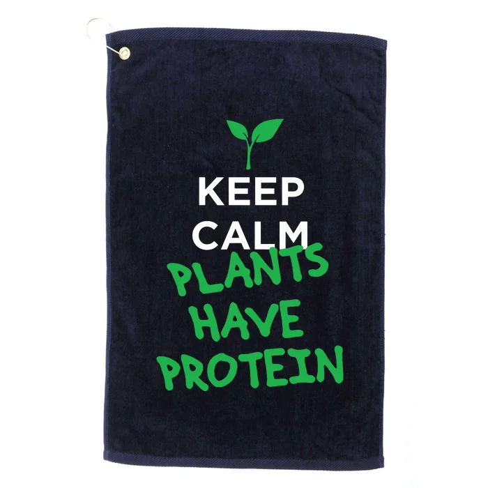 Keep Calm Plants Have Protein Vegan Platinum Collection Golf Towel