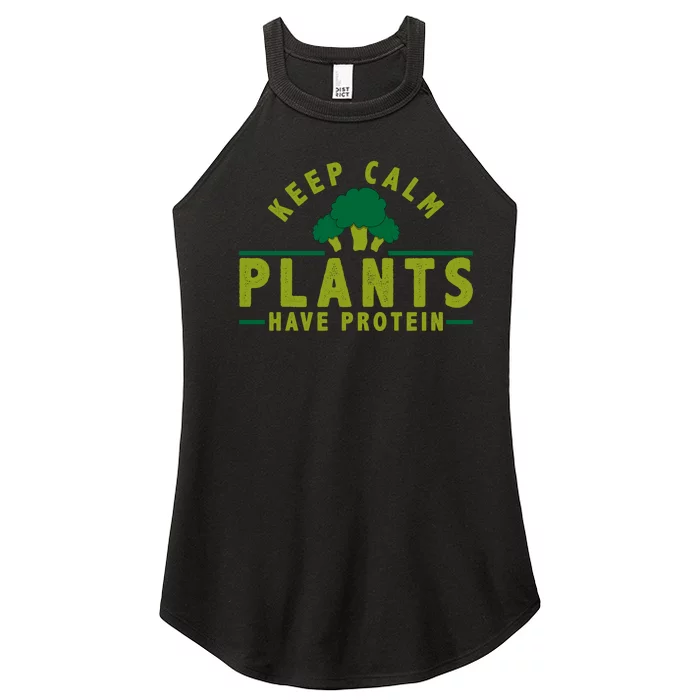 Keep Calm Plants Have Protein Women’s Perfect Tri Rocker Tank