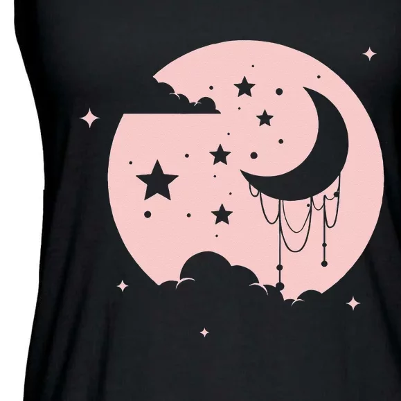 Kawaii Cute Pastel Goth Moon Ladies Essential Flowy Tank