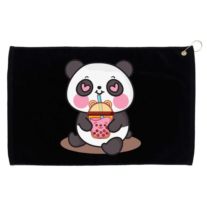 Kawaii Cute Panda Boba Tea Bubble Tea Anime Grommeted Golf Towel