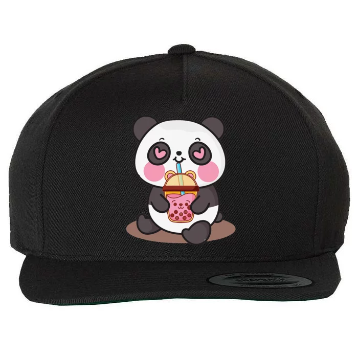 Kawaii Cute Panda Boba Tea Bubble Tea Anime Wool Snapback Cap