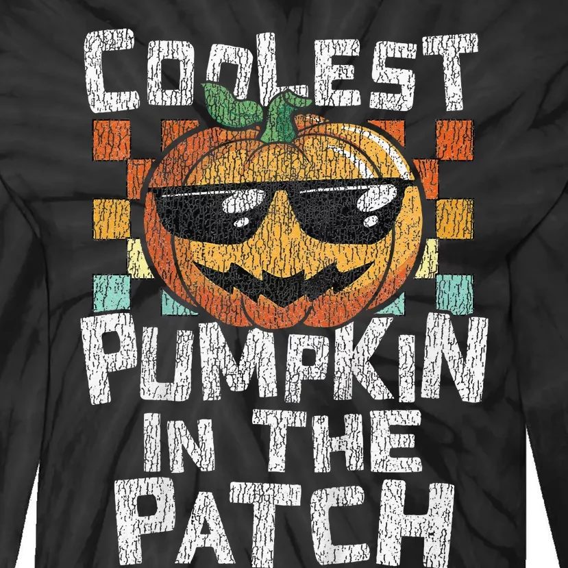 Kids Coolest Pumpkin In The Patch Halloween Girls Tie-Dye Long Sleeve Shirt