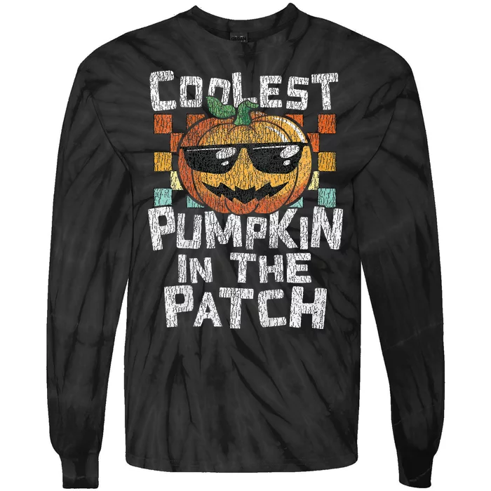 Kids Coolest Pumpkin In The Patch Halloween Girls Tie-Dye Long Sleeve Shirt