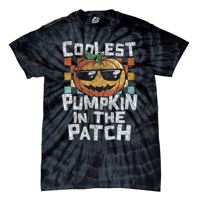 Kids Coolest Pumpkin In The Patch Halloween Girls Tie-Dye T-Shirt