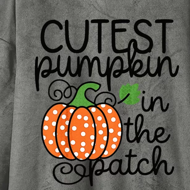 Kids Cutest Pumpkin In The Patch Baby Fall Halloween Hooded Wearable Blanket