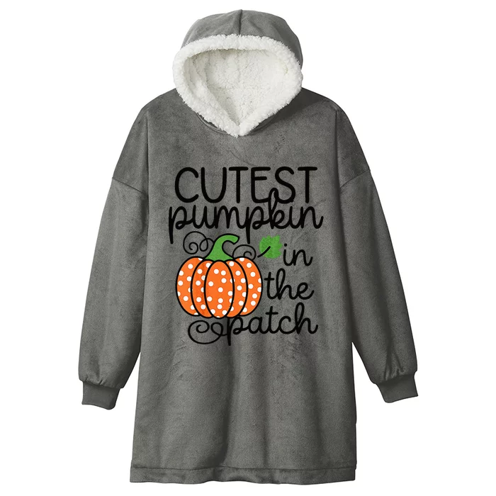 Kids Cutest Pumpkin In The Patch Baby Fall Halloween Hooded Wearable Blanket