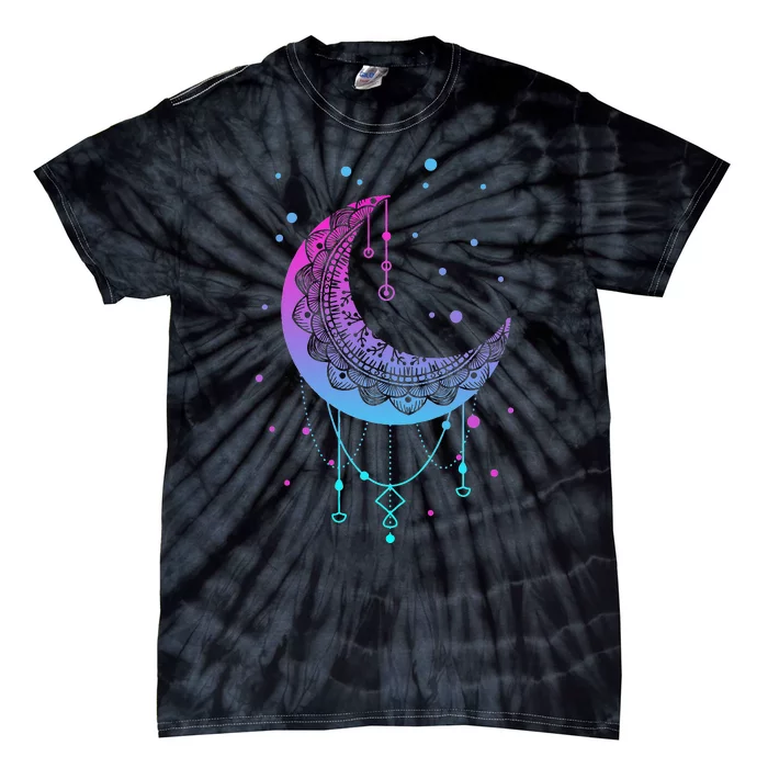 Kawaii Colorful Pastel Goth Moon Tie-Dye T-Shirt