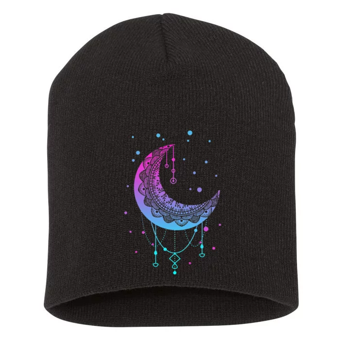 Kawaii Colorful Pastel Goth Moon Short Acrylic Beanie