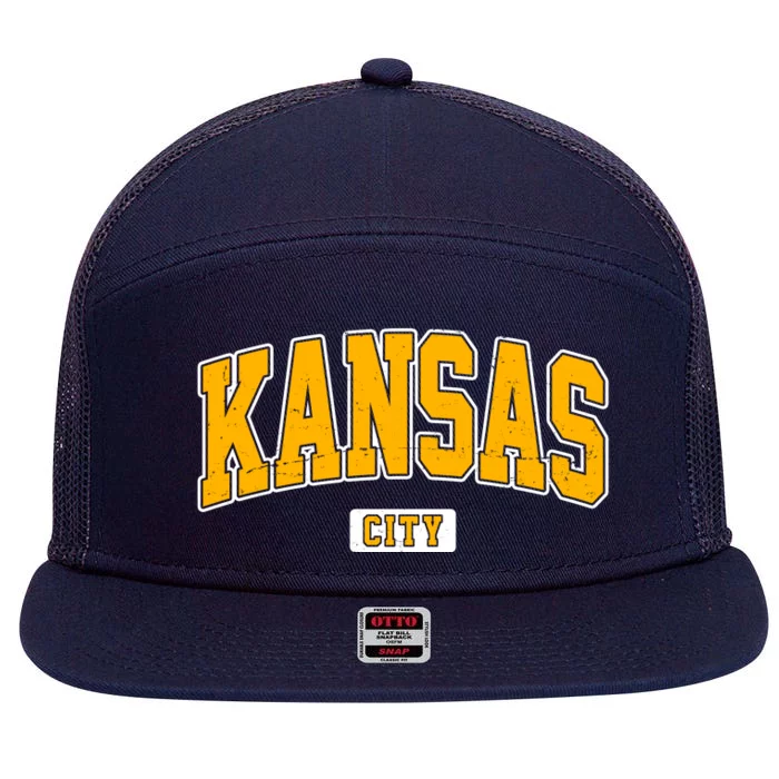 Kansas City Retro Vintage 7 Panel Mesh Trucker Snapback Hat