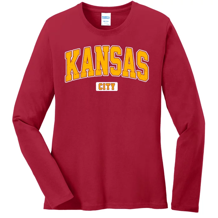 Kansas City Retro Vintage Ladies Long Sleeve Shirt