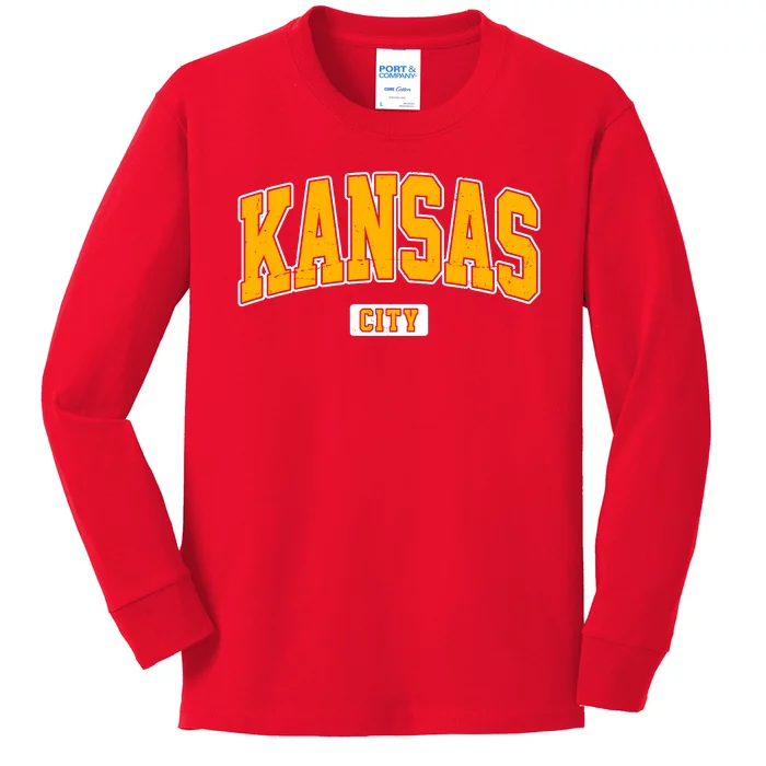 Kansas City Retro Vintage Kids Long Sleeve Shirt