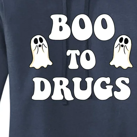 Kids Cute Red Ribbon Week Say BOO To Say Yes To Halloween Women's Pullover Hoodie