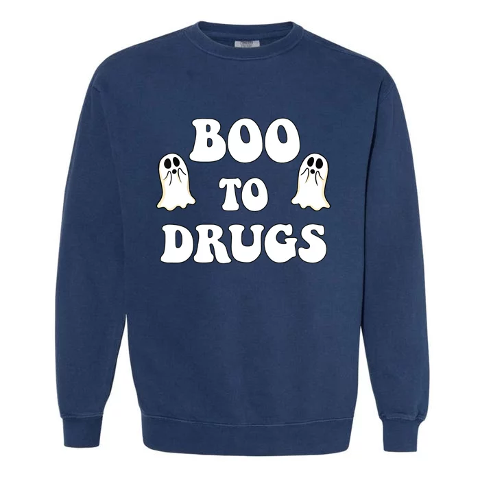 Kids Cute Red Ribbon Week Say BOO To Say Yes To Halloween Garment-Dyed Sweatshirt