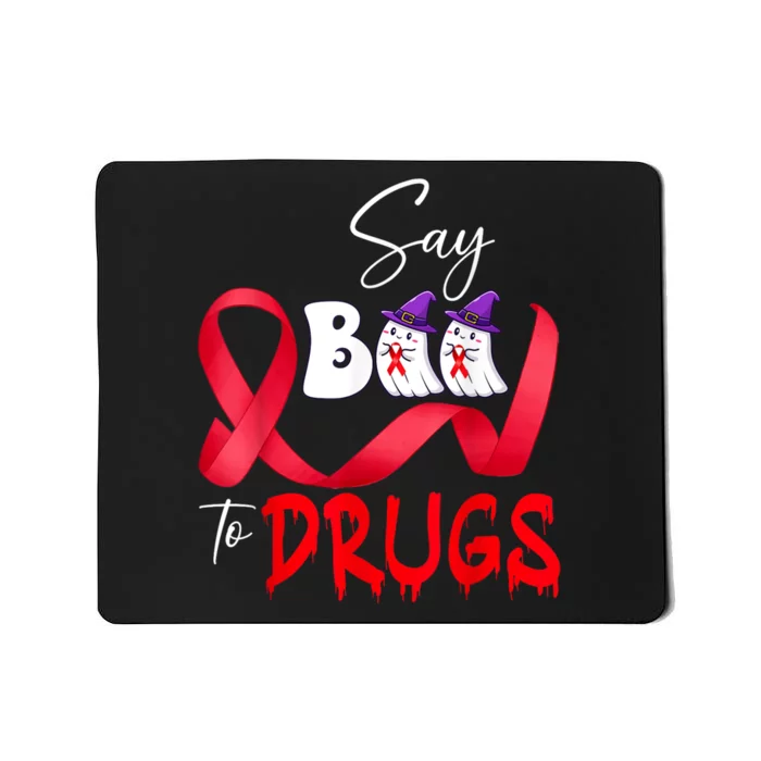 Kids Cute Red Ribbon Week Say Boo To Drugs Halloween Mousepad