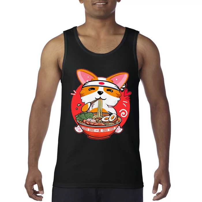 Kawaii Corgi Ra Cute Japanese Manga Anime for Dog Lovers Tank Top