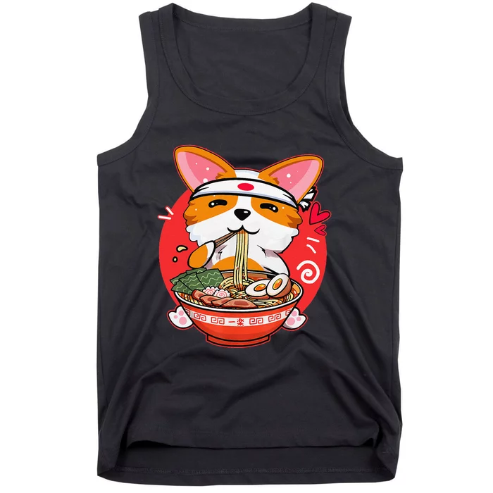 Kawaii Corgi Ra Cute Japanese Manga Anime for Dog Lovers Tank Top