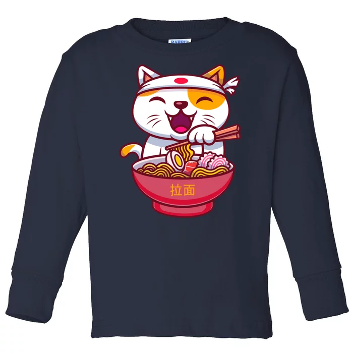 Kawaki Cat Ramen Anime Cartoon Toddler Long Sleeve Shirt