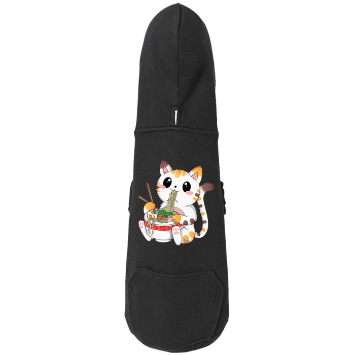 Kawaii Cat Ramen Noodles Anime Neko Japanese Manga Otaku Doggie 3-End Fleece Hoodie