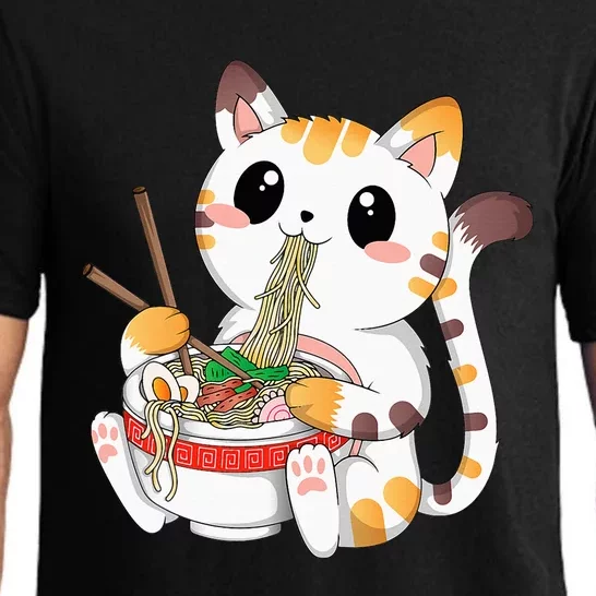 Kawaii Cat Ramen Noodles Anime Neko Japanese Manga Otaku Pajama Set