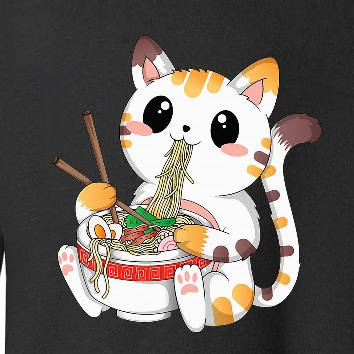 Kawaii Cat Ramen Noodles Anime Neko Japanese Manga Otaku Toddler Sweatshirt