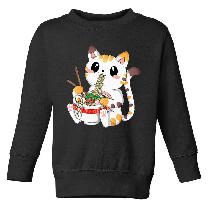 Kawaii Cat Ramen Noodles Anime Neko Japanese Manga Otaku Toddler Sweatshirt