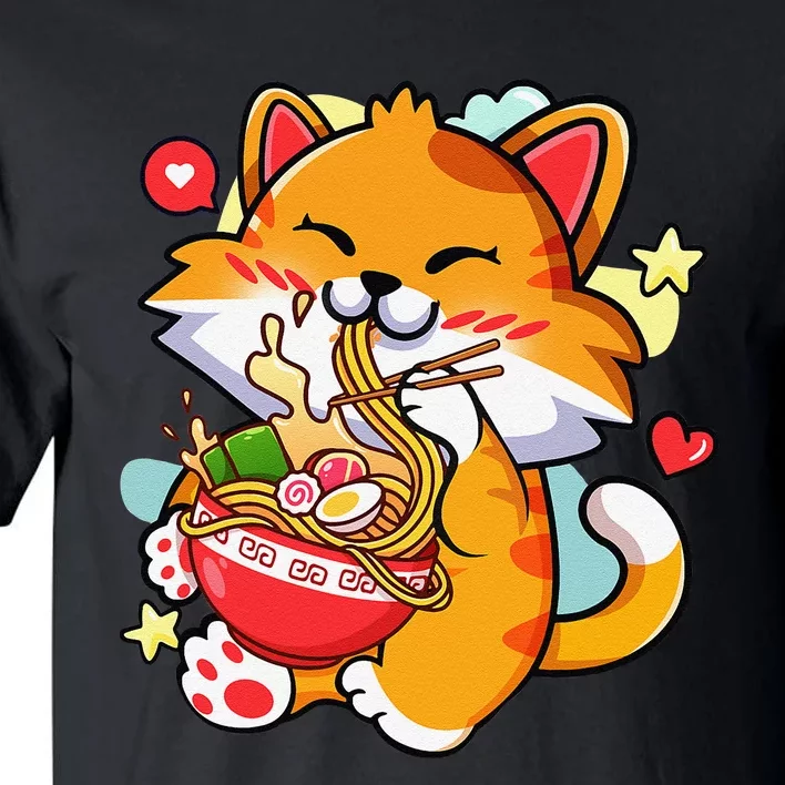 Kawaii Cat Ra Anime Japanese Food Girls Teenager Tall T-Shirt