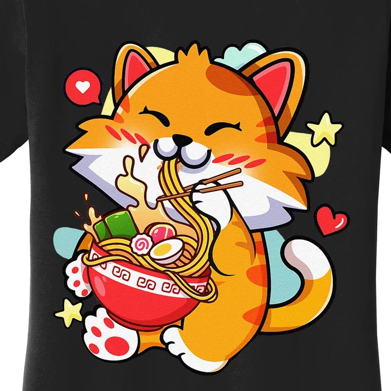 Kawaii Cat Ra Anime Japanese Food Girls Teenager Women's T-Shirt