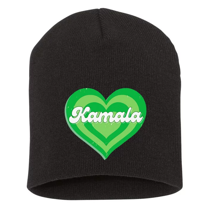 Khive Cool Retro Kamala Lime Green Short Acrylic Beanie