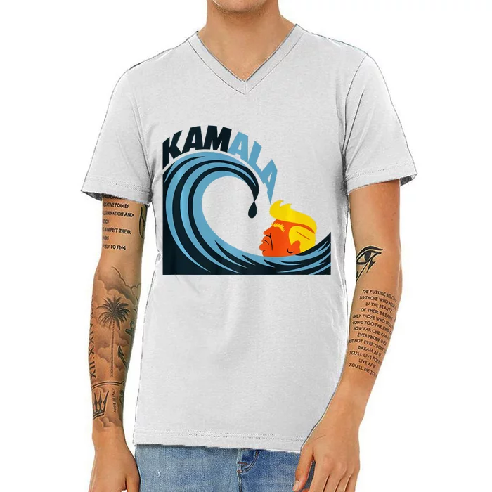 KamalaS Cats Riding The Wave Of Transformation Premium V-Neck T-Shirt