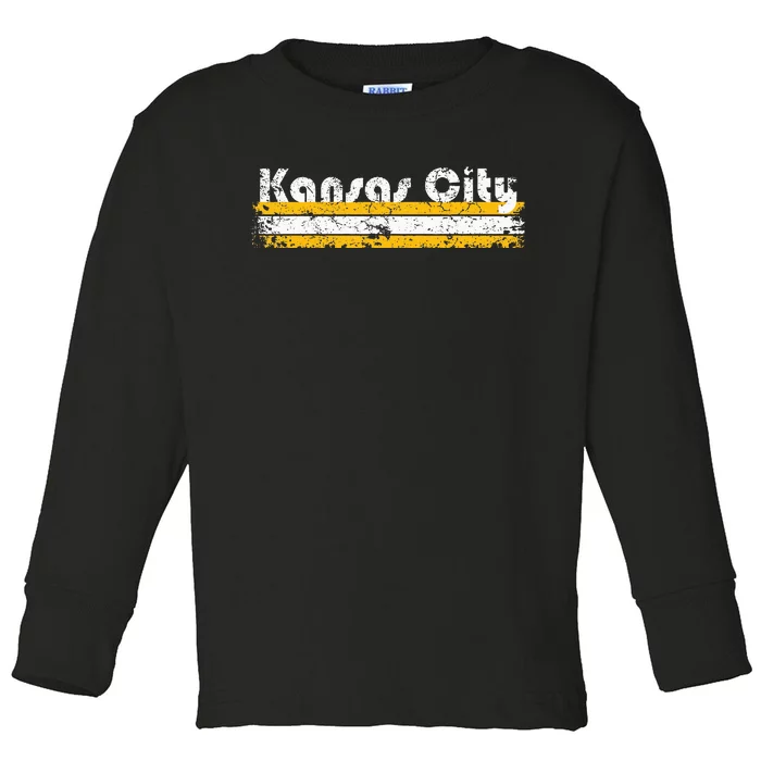 Kansas City Retro Vintage Classic Missouri Gift Kc Toddler Long Sleeve Shirt