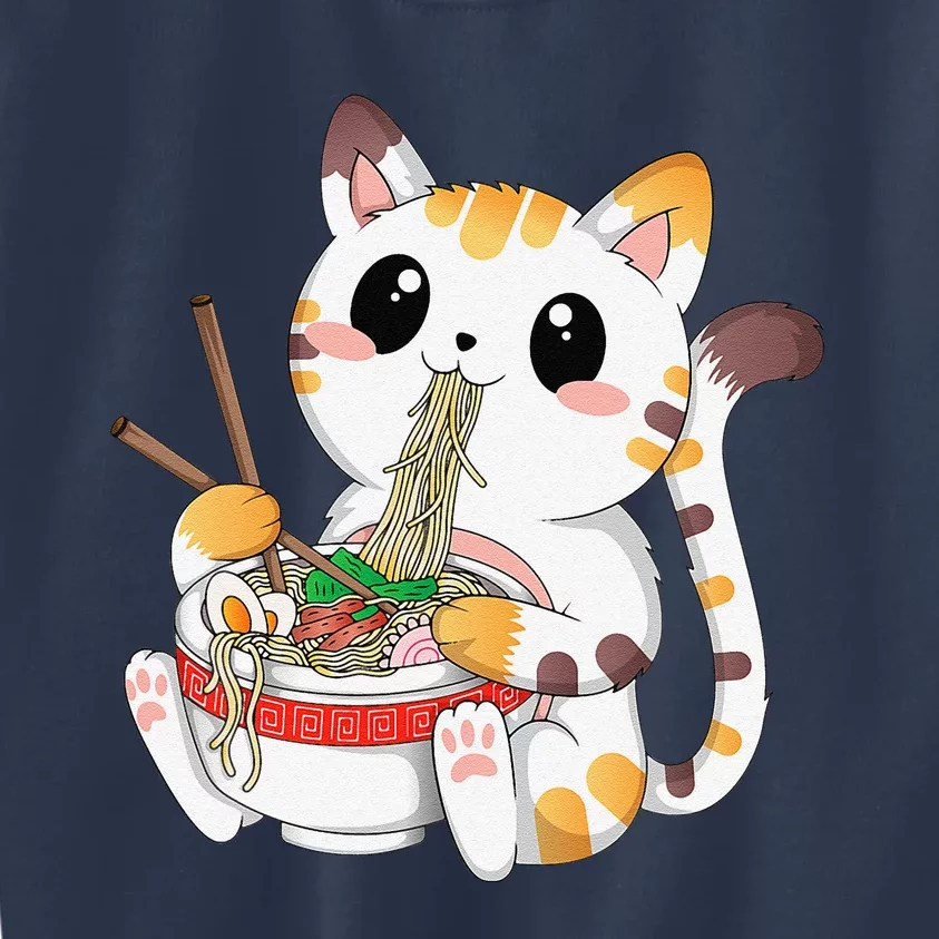 Kawaii Cat Ramen Noodles Anime Neko Japanese Manga Otaku Kids Sweatshirt