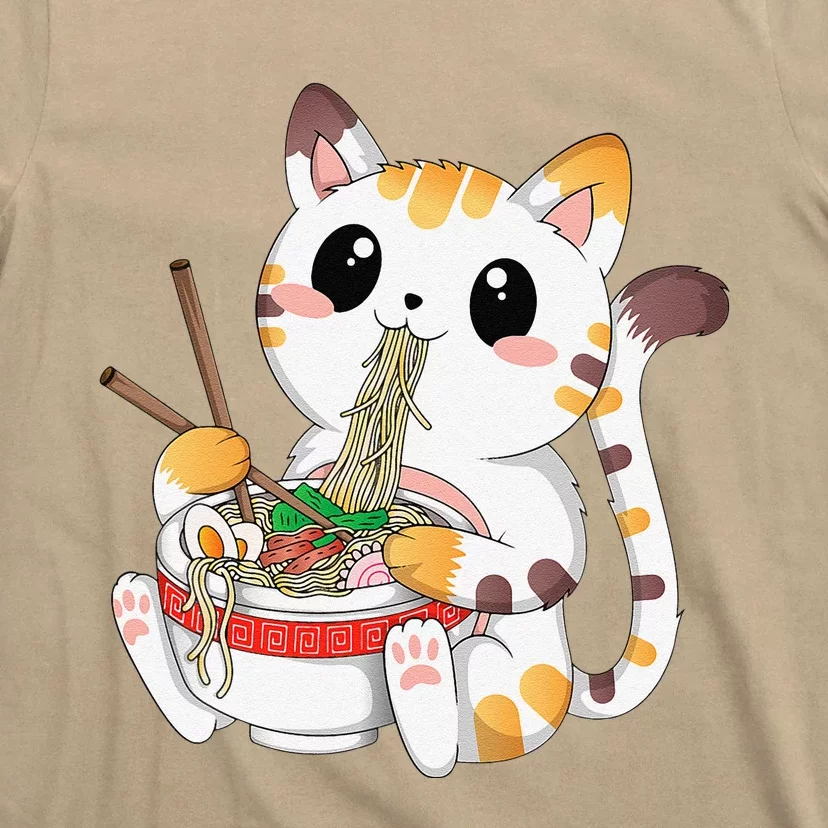 Kawaii Cat Ramen Noodles Anime Neko Japanese Manga Otaku T-Shirt