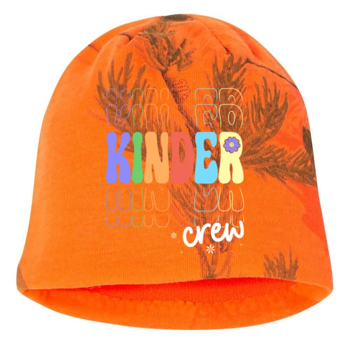 Kinder Crew Retro Groovy Preschool Kindergarten Teacher Cool Gift Kati - Camo Knit Beanie