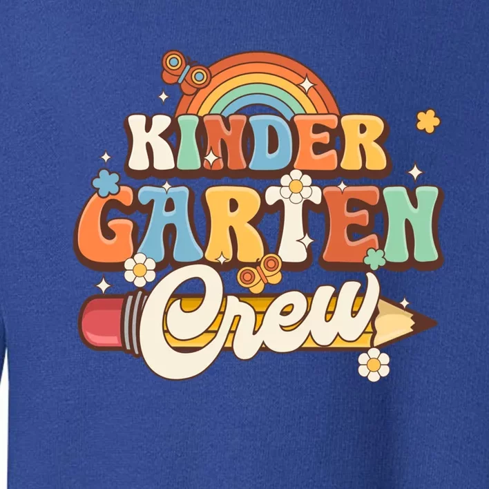 Kindergarten Crew Retro Groovy Teacher Kinder Back To School Gift Toddler Sweatshirt