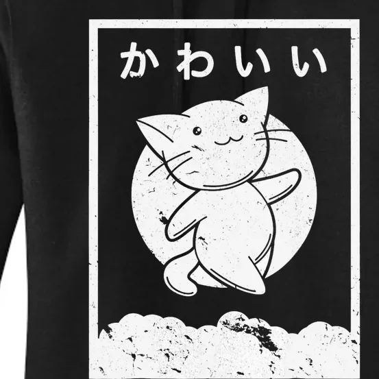 Kawaii Cat Shirt. Retro Style Anime Women's Pullover Hoodie