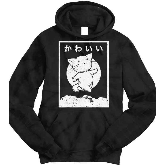 Kawaii Cat Shirt. Retro Style Anime Tie Dye Hoodie