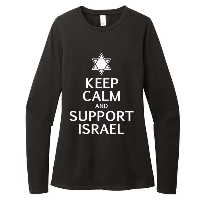 Keep Calm & Support Israel Star Of David Carry On Womens CVC Long Sleeve Shirt