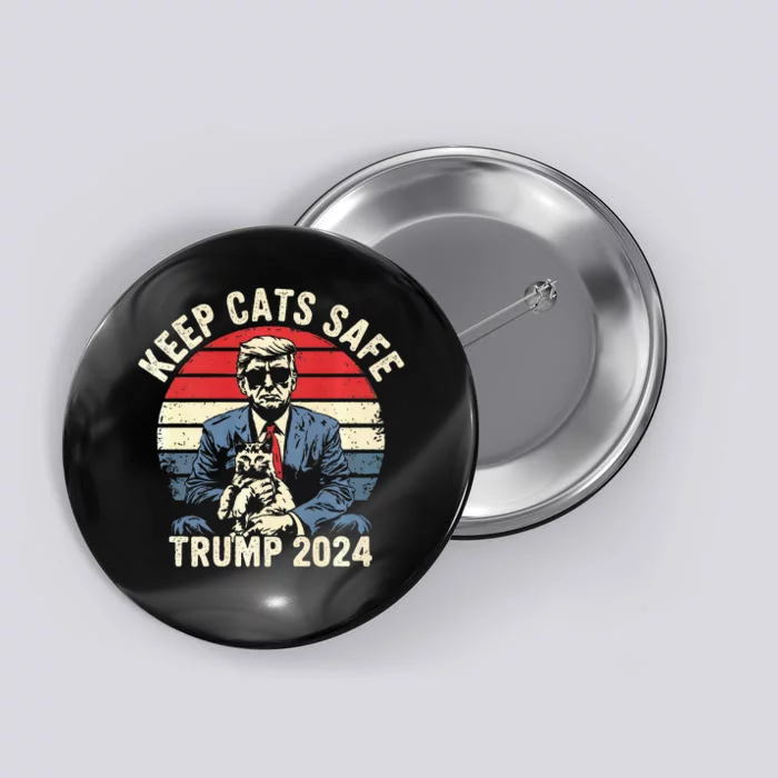 Keep Cats Safe Trump 2024 Button