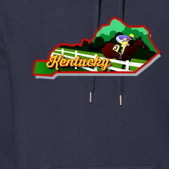 Kentucky Cartoon State Illustration Premium Hoodie